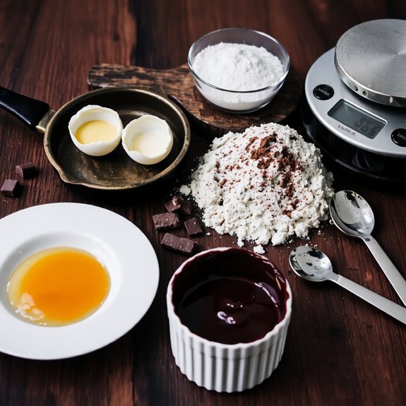 weigh ingredients premium chocolate