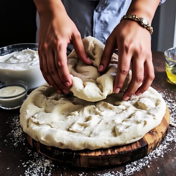 whisk add yogurt knead