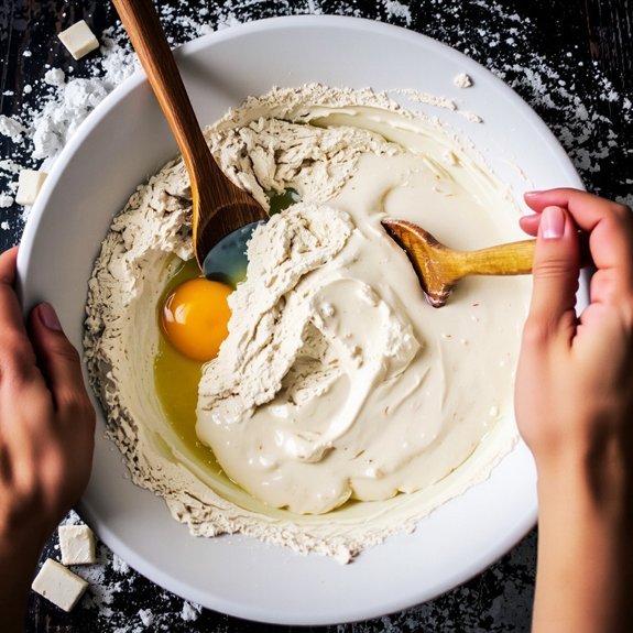 whisk blend fold stop