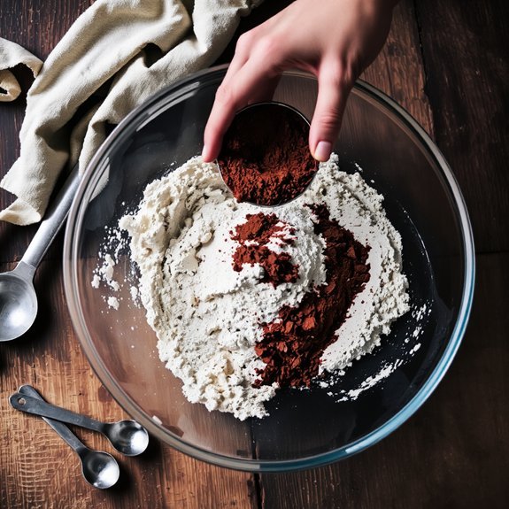 whisk dry chocolate ingredients
