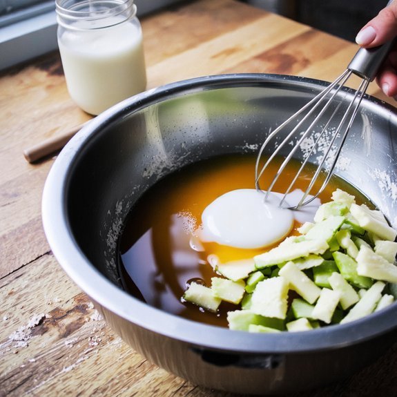 whisk emulsify fold gently