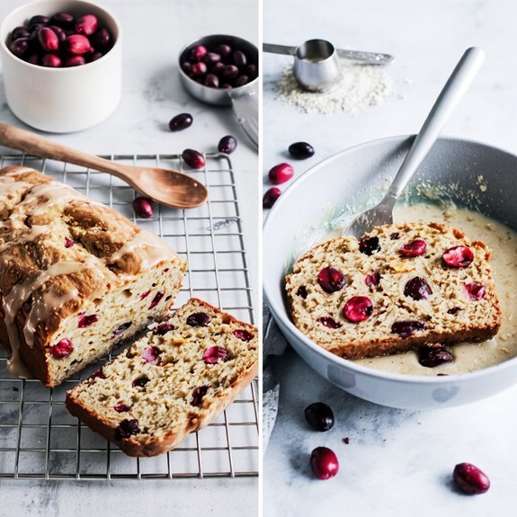 zesting cranberries folding batter